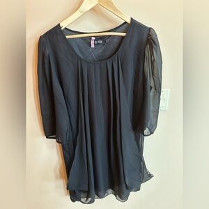 Elegant Black Sheer Blouse